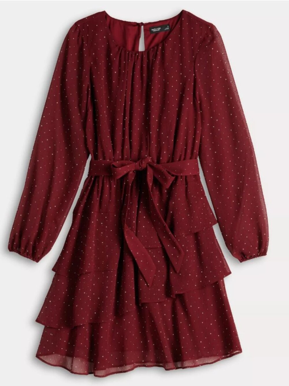 Short Holiday Dress Simply Vera Vera Wang Mini dress crimson with gold dots M